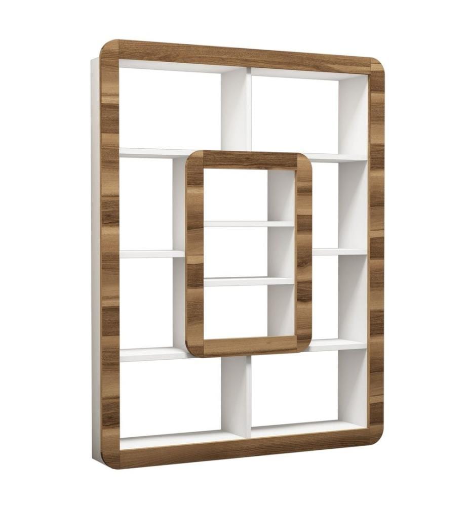 Libreria, noce bianco, pannello truciolare rivestito in melamina