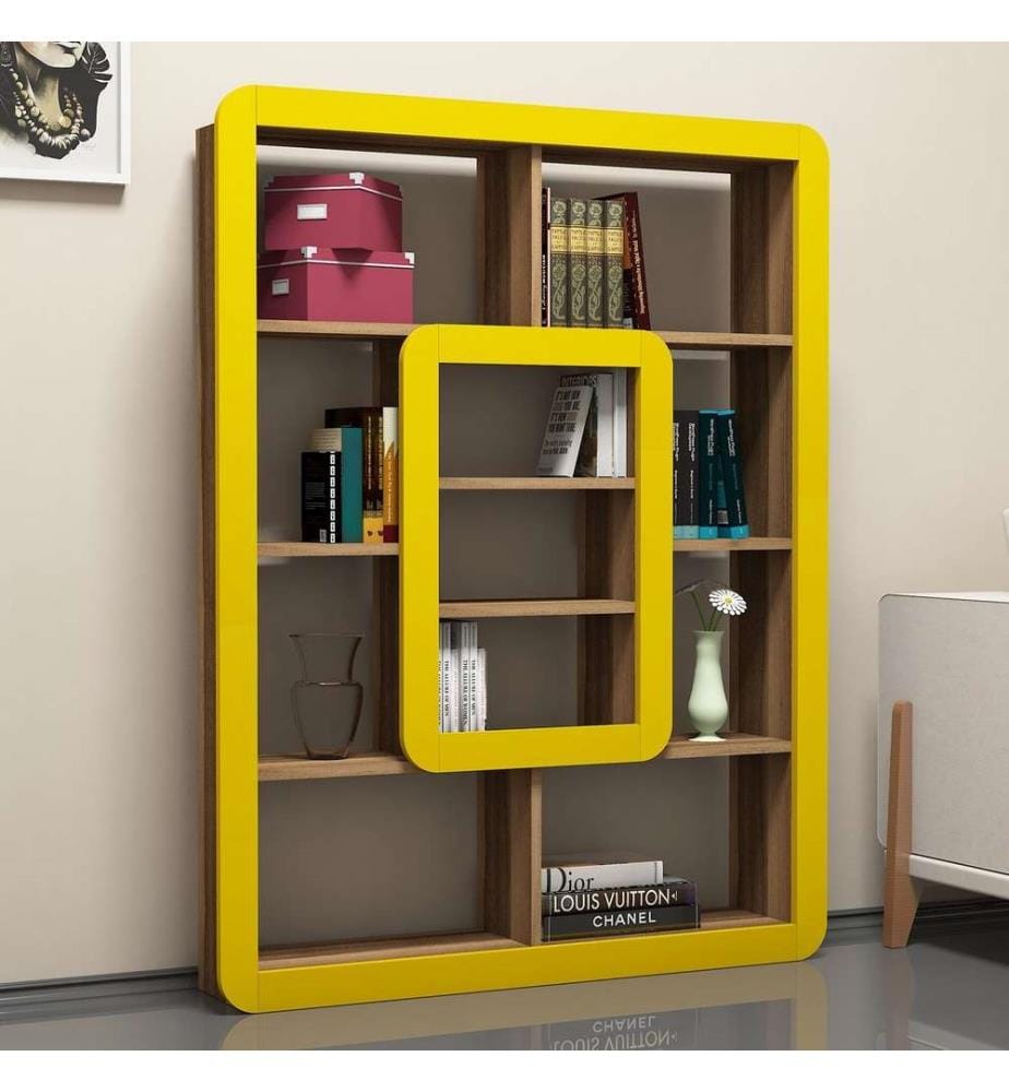 Libreria, giallo noce, pannello di particelle rivestito di melamina
