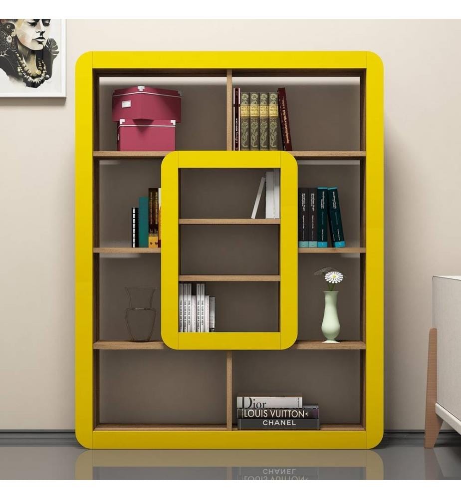 Libreria, giallo noce, pannello di particelle rivestito di melamina