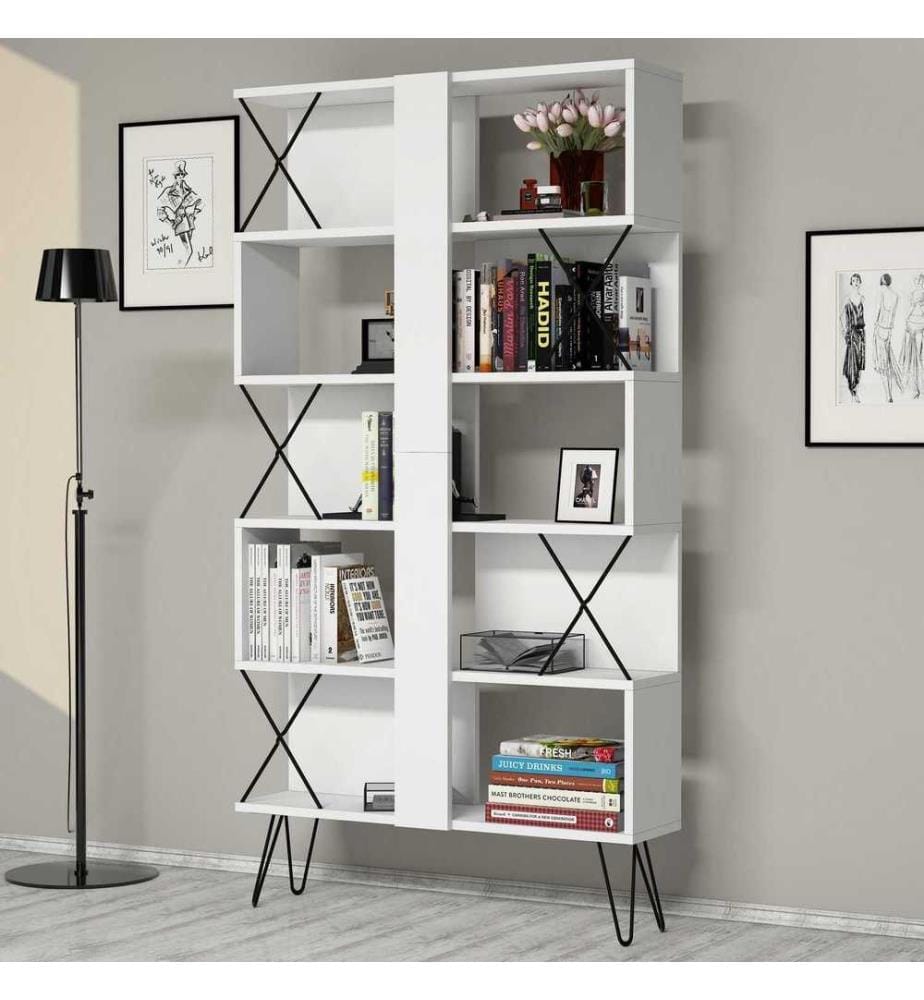 Scaffale, bianco, pannello truciolare rivestito in melamina