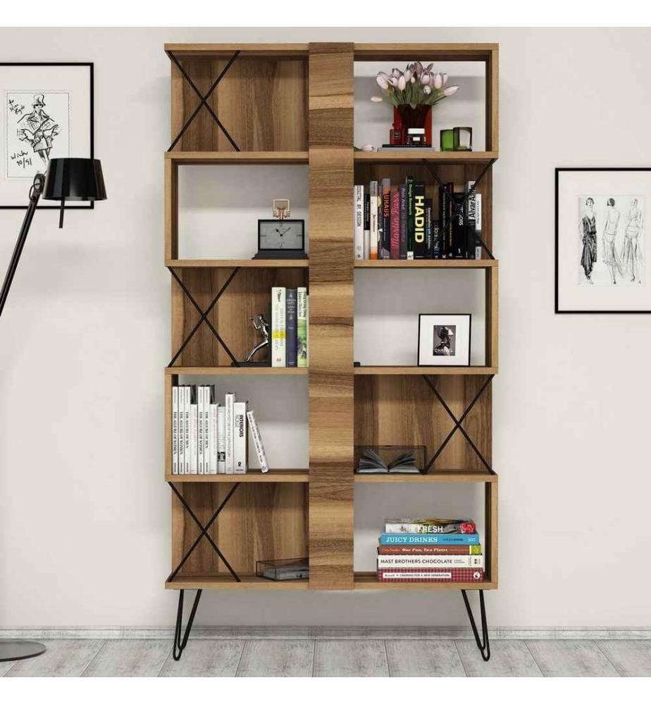 Libreria, Noce, Pannello di particelle rivestito di melamina