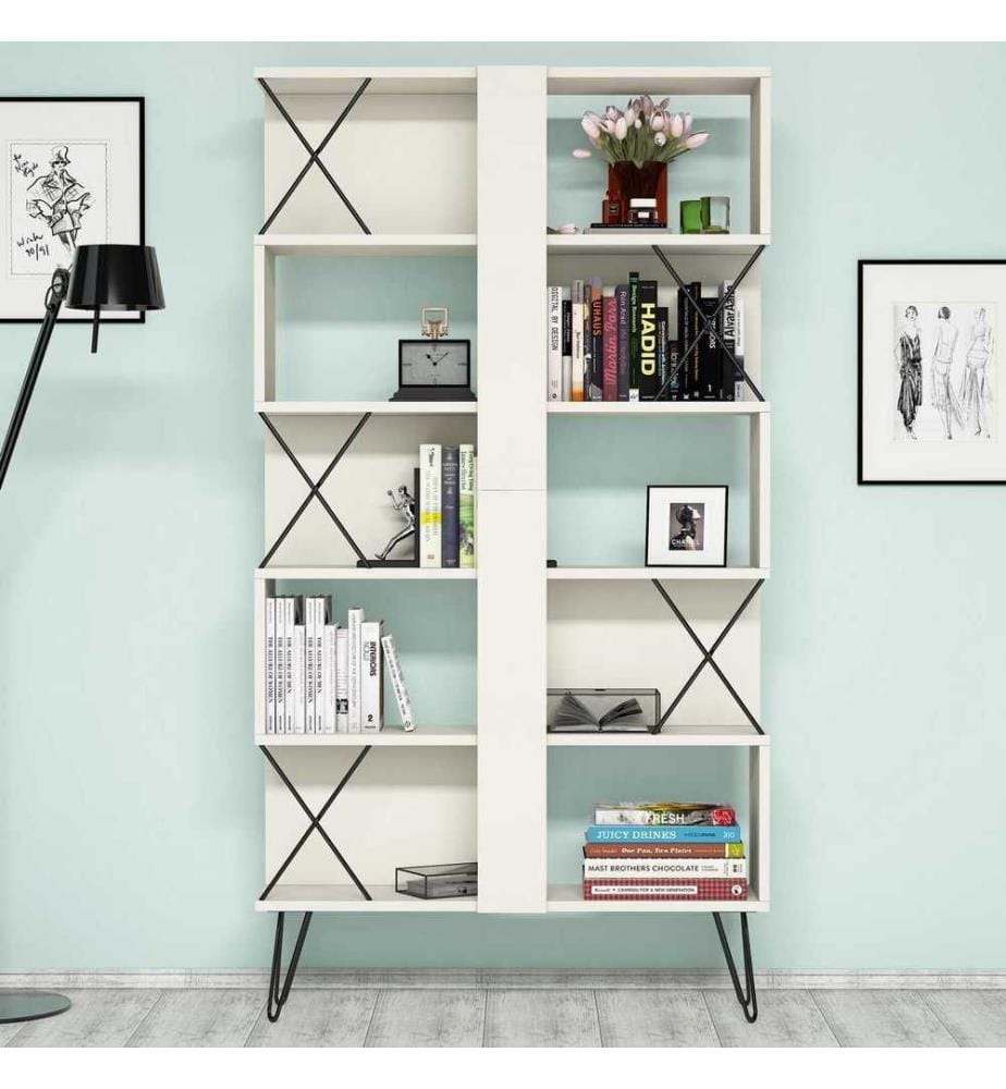 Libreria, Crema, Pannello di particelle rivestito in melamina