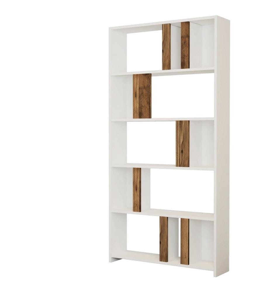 Libreria, noce bianco, pannello truciolare rivestito in melamina