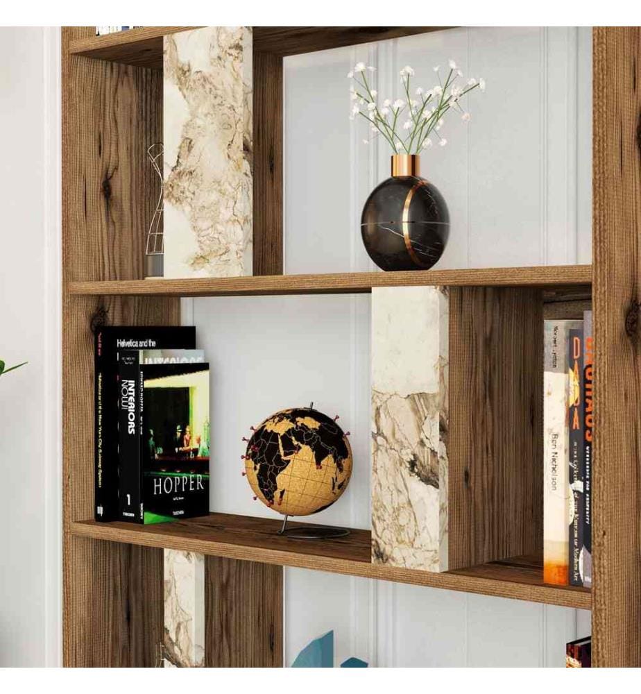 Libreria, bianco noce, pannello di particelle rivestito in melamina