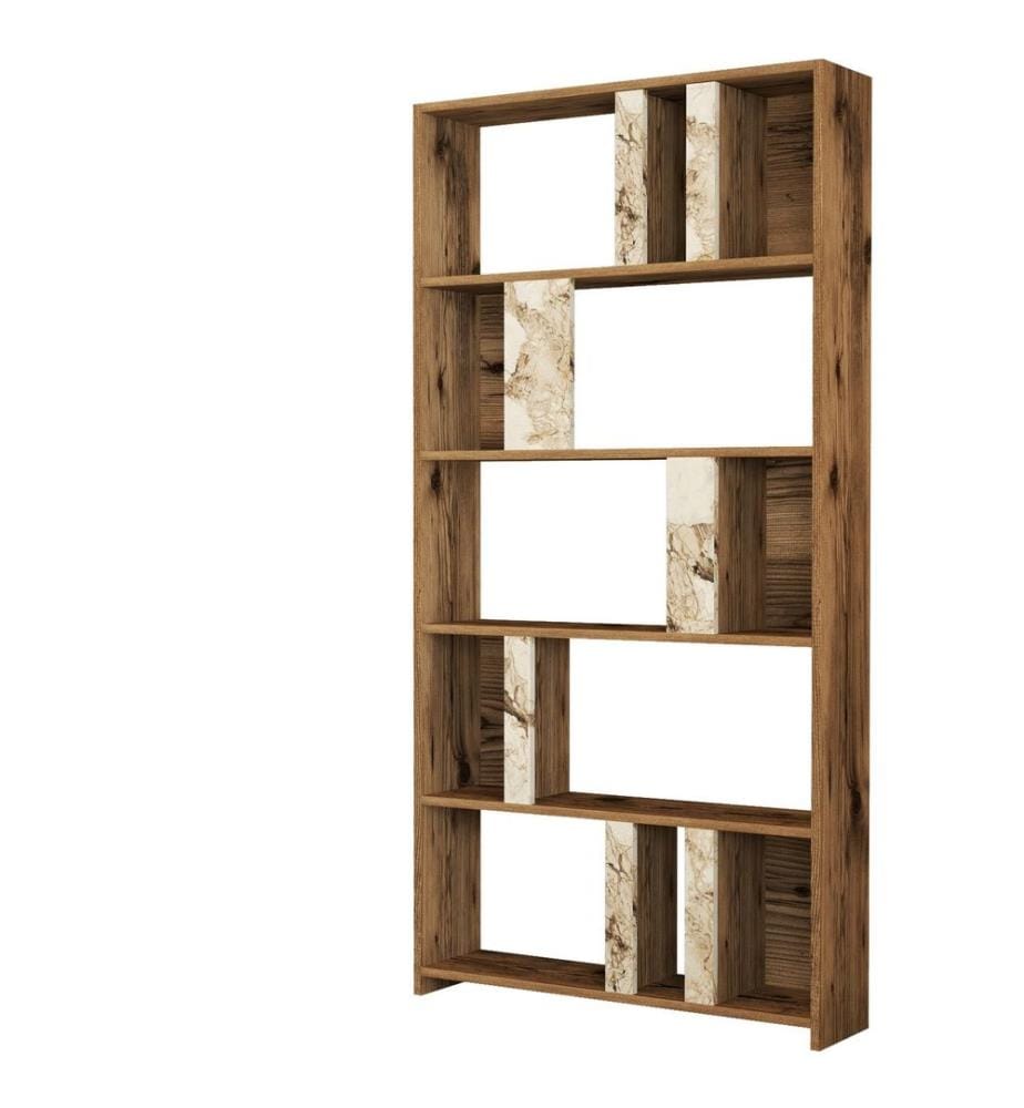 Libreria, bianco noce, pannello di particelle rivestito in melamina