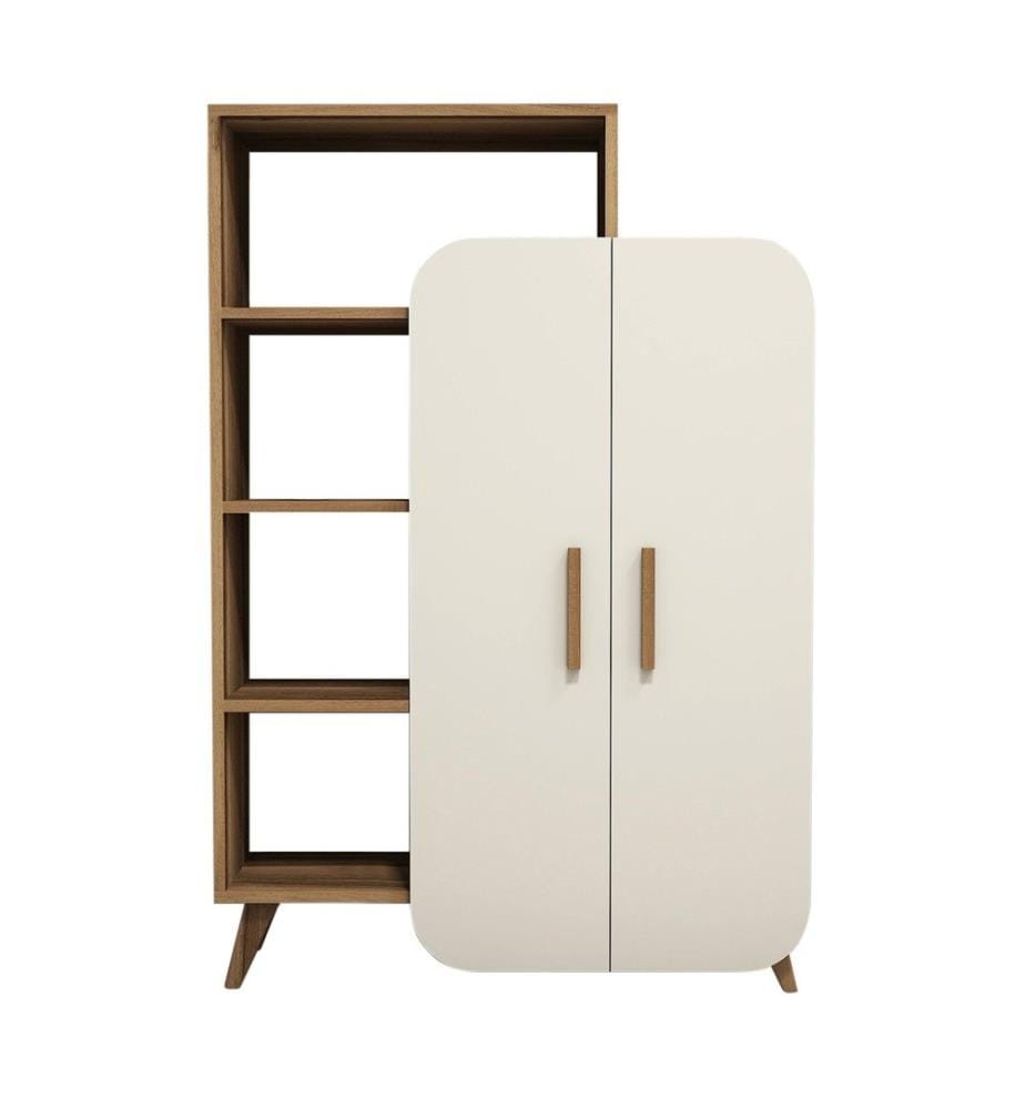 Libreria, Noce Crema, Pannello di particelle rivestito di melamina