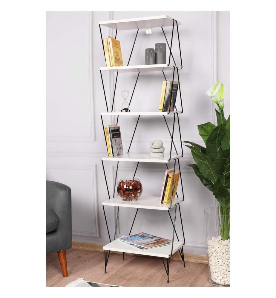 Bibliothèque, blanc, panneau de particules mélaminé