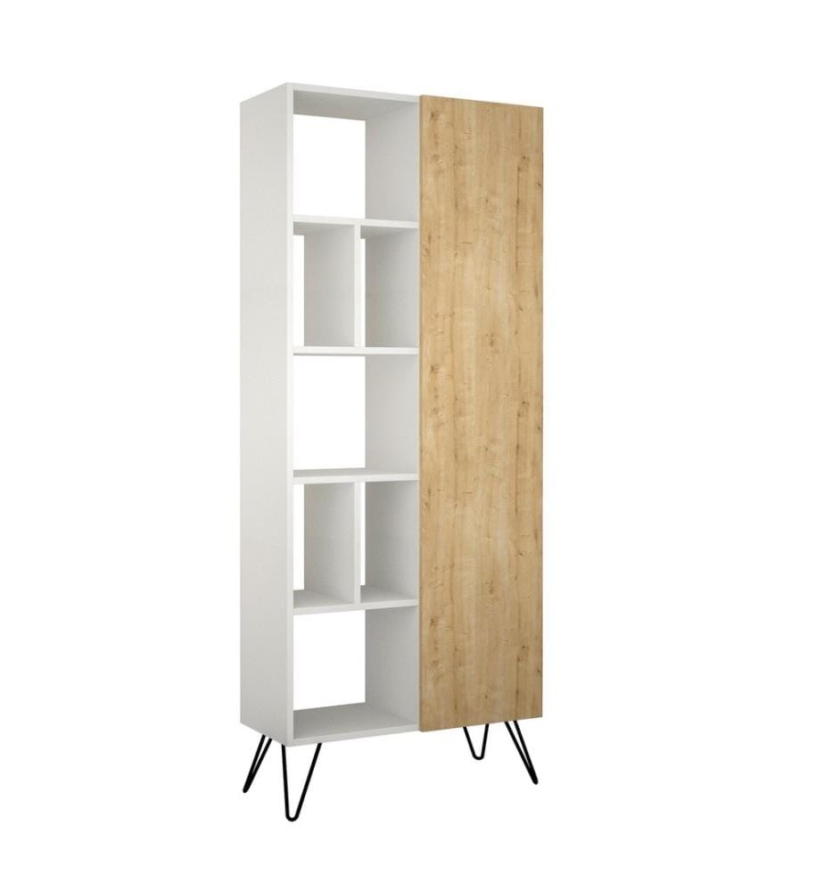 Libreria, quercia bianca, pannello truciolare rivestito in melamina