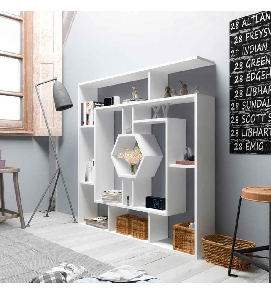 Scaffale, bianco, pannello truciolare rivestito in melamina