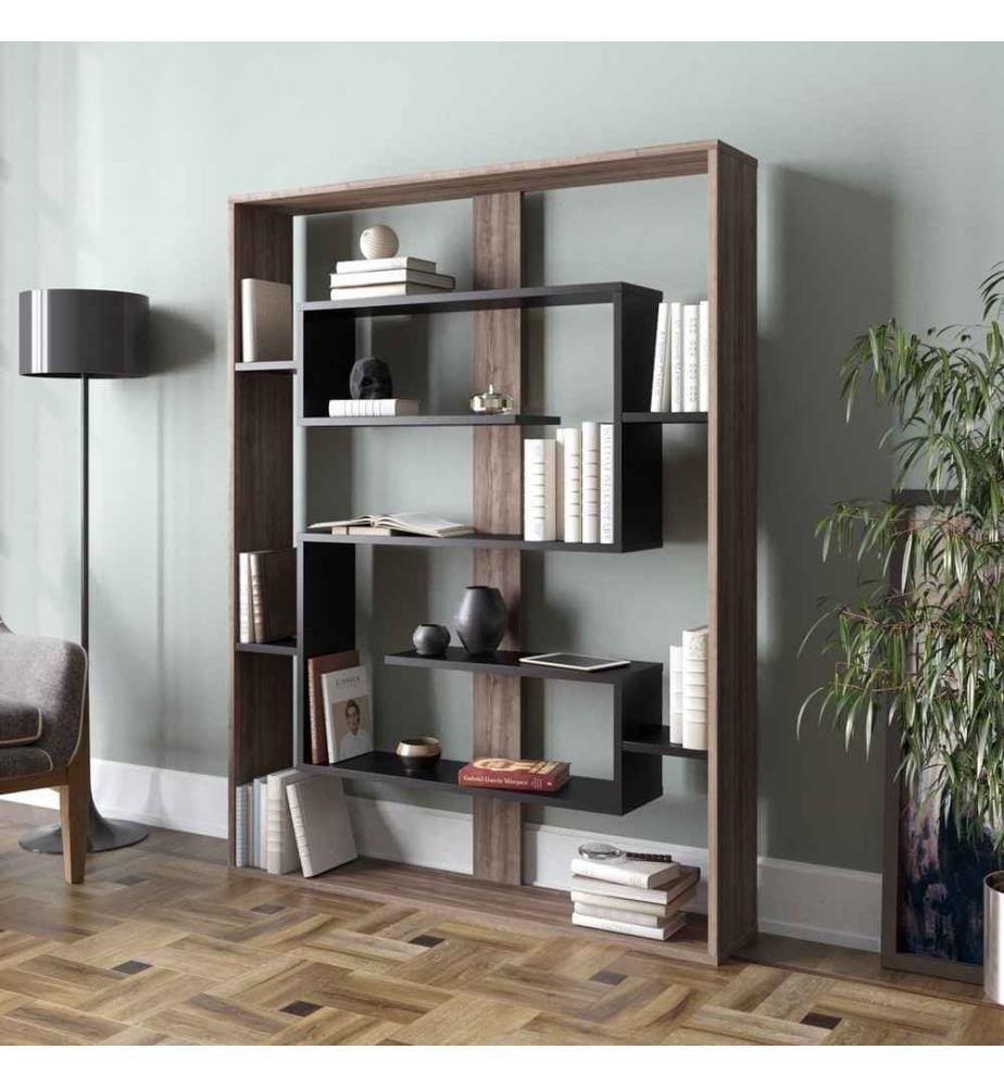 Libreria, noce nero, pannello di particelle rivestito di melamina