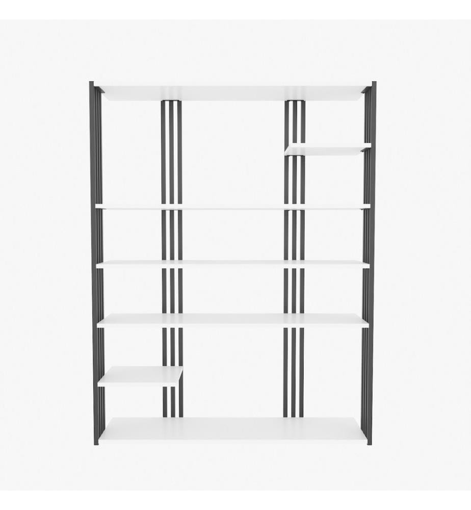 Scaffale, Bianco, Nero, Truciolato rivestito in melamina