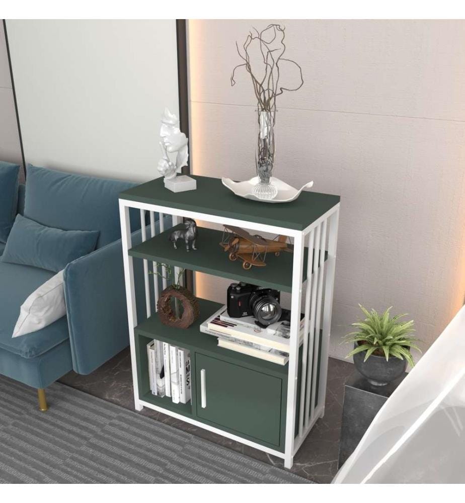 Scaffale, Verde, Bianco, Truciolato rivestito in melamina