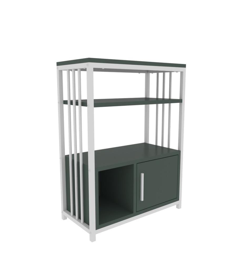 Scaffale, Verde, Bianco, Truciolato rivestito in melamina
