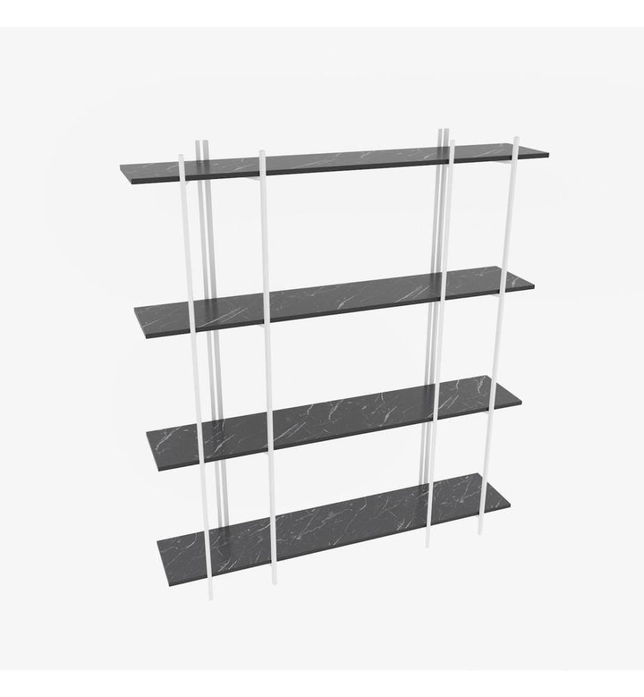 Scaffale, Nero, Bianco, Truciolato rivestito in melamina