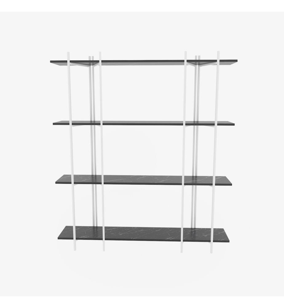 Scaffale, Nero, Bianco, Truciolato rivestito in melamina