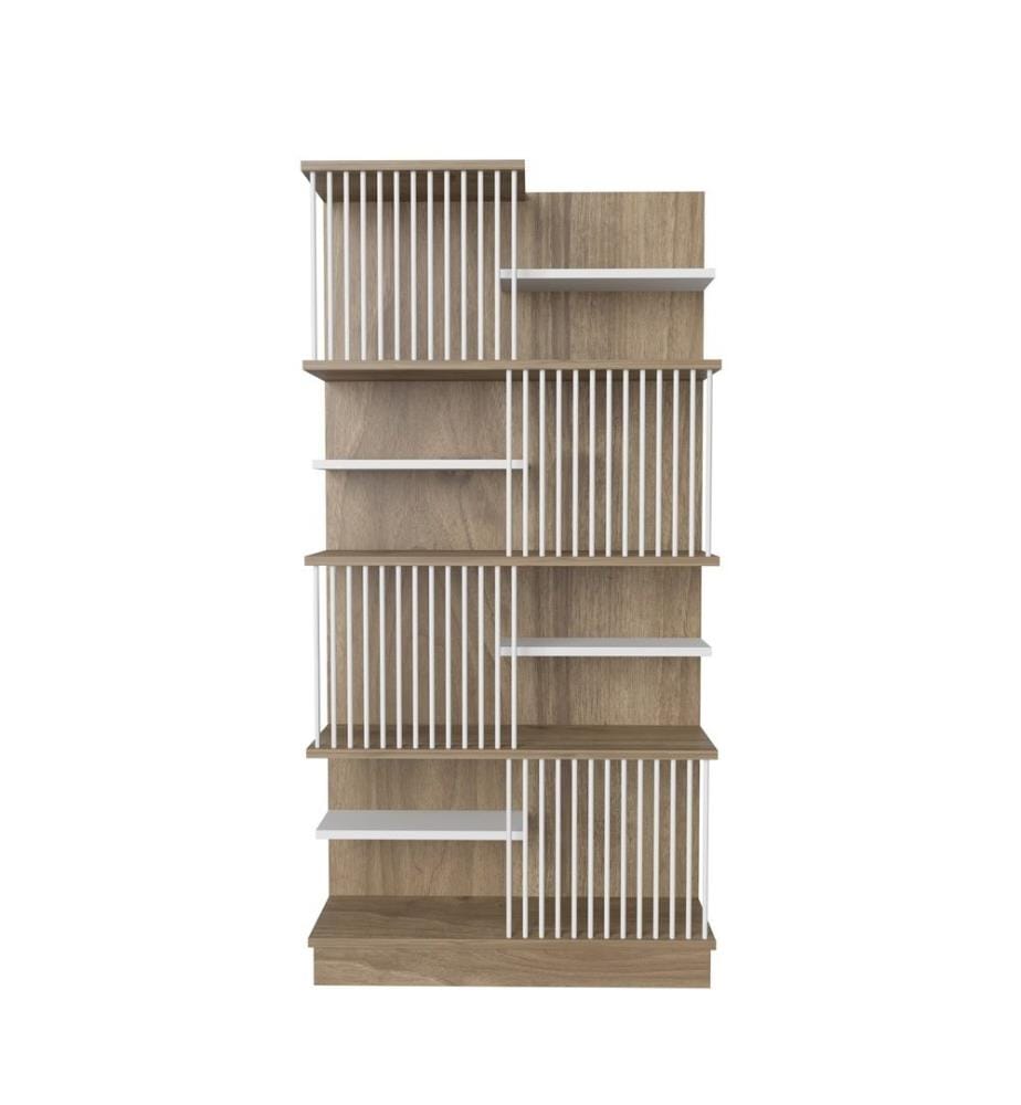 Libreria, Rovere, Bianco, Truciolato rivestito in melamina