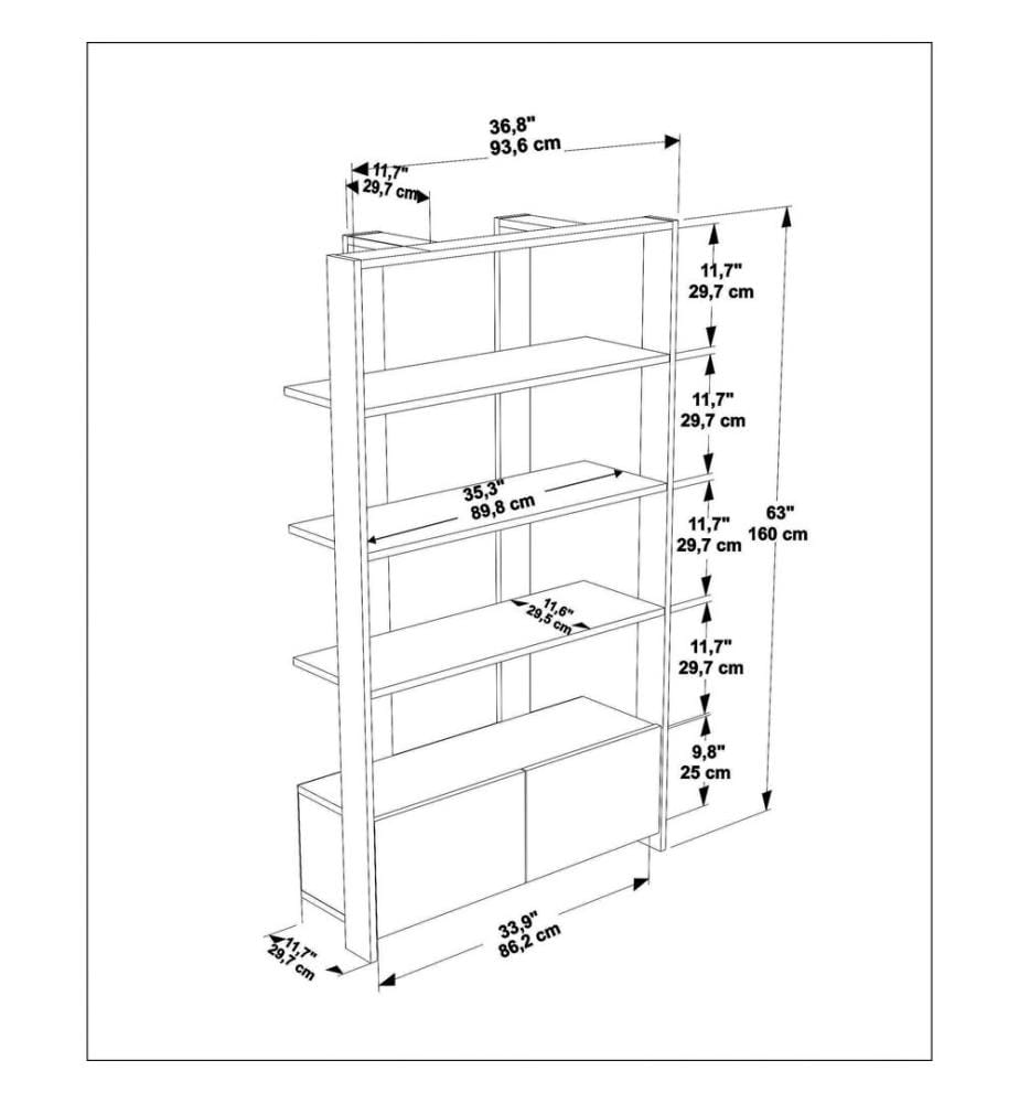 Scaffale, bianco, pannello truciolare rivestito in melamina