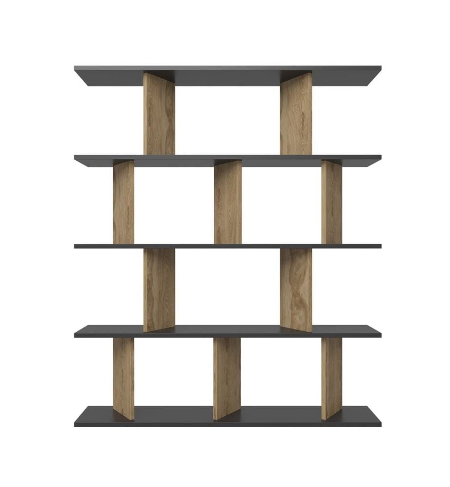 Libreria, Nero, Rovere, Pannello di particelle rivestito di melamina