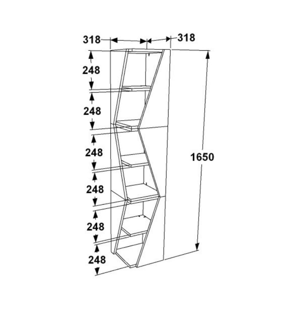 Scaffale, bianco, pannello truciolare rivestito in melamina