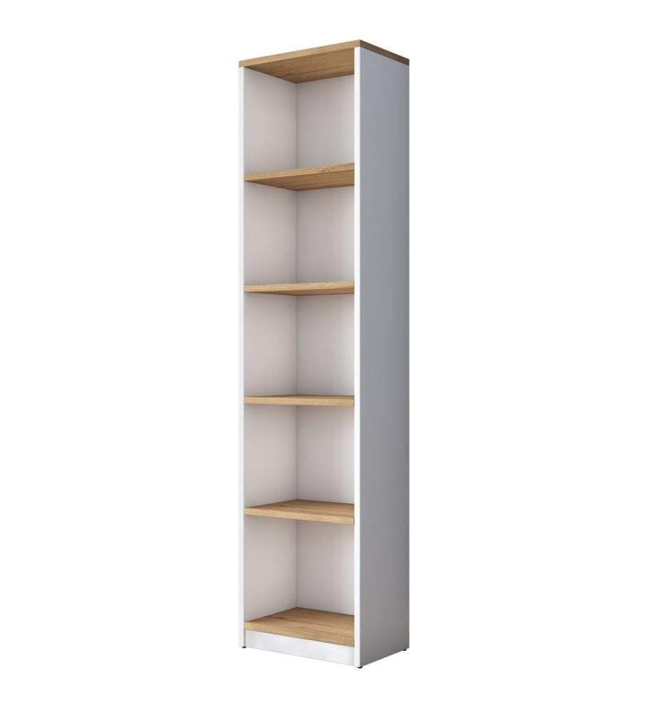 Libreria, Bianco, Noce, Truciolato rivestito in melamina