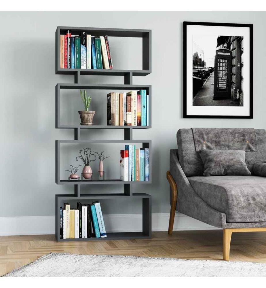 Bibliothèque, Anthracite, Panneau de particules mélaminé