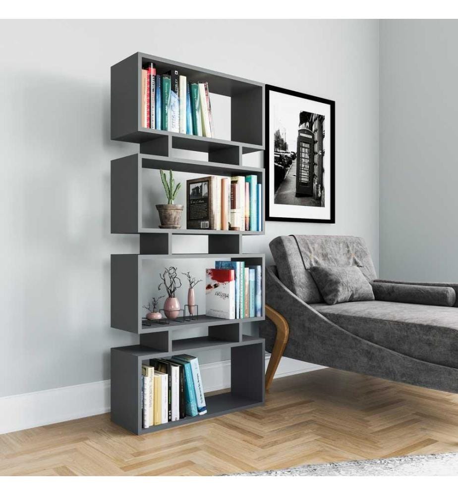 Bibliothèque, Anthracite, Panneau de particules mélaminé