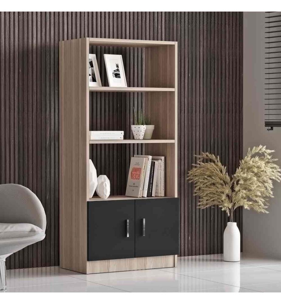 Libreria, Rovere nero, pannello di particelle rivestito in melamina