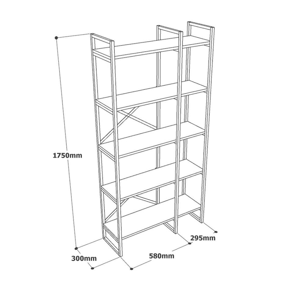 Libreria, Marmo bianco oro, Pannello di particelle rivestito di melamina