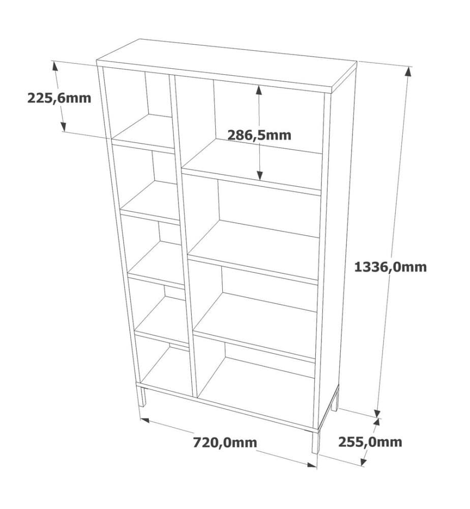 Libreria, Pino Atlantico Antracite, Pannello di particelle rivestito in melamina
