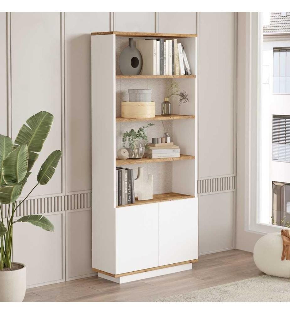 Libreria, pino atlantico, bianco, pannello truciolare rivestito in melamina