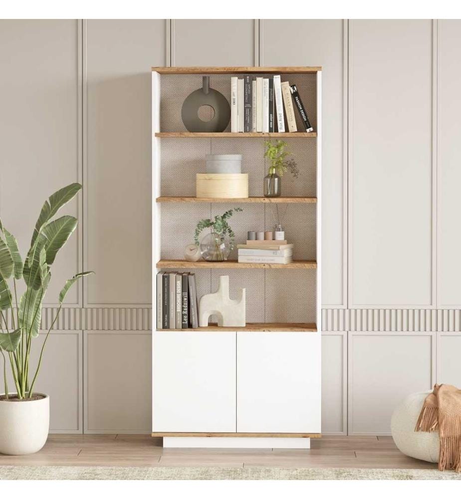 Libreria, pino atlantico, bianco, pannello truciolare rivestito in melamina