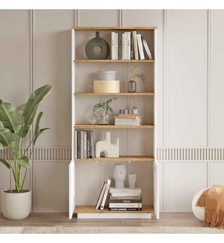 Libreria, pino atlantico, bianco, pannello truciolare rivestito in melamina
