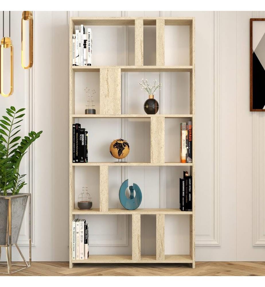 Bücherregal, Travertin, 100 % MELAMINBESCHICHTETE SPANPLATTE