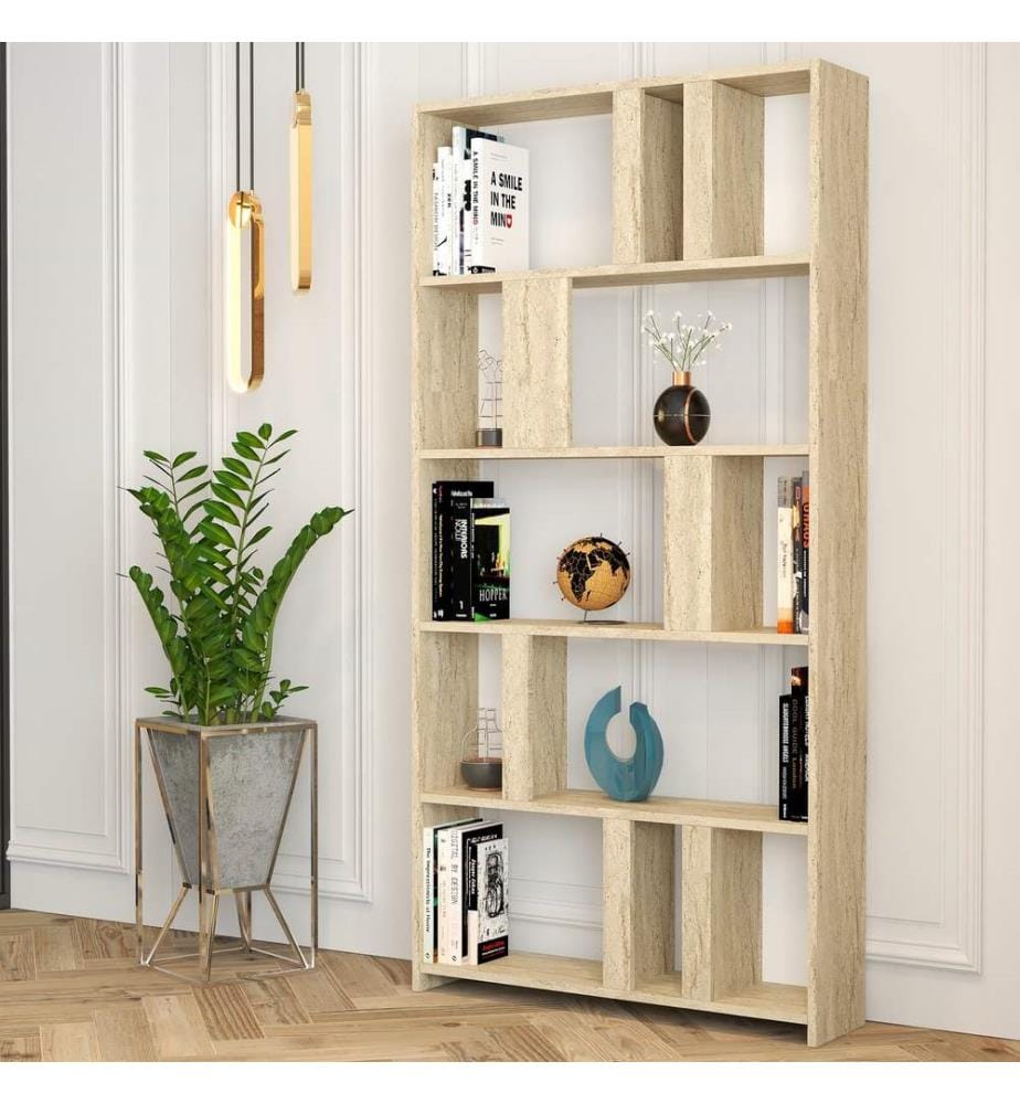 Bücherregal, Travertin, 100 % MELAMINBESCHICHTETE SPANPLATTE