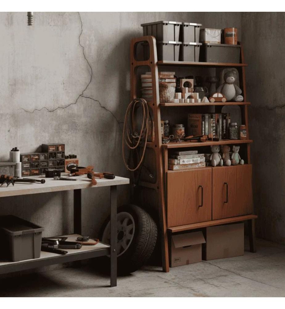 Bücherregal, 100 % Hornbuchen-Sperrholz, Teak