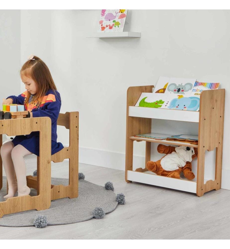 Étagère, 100 % MDF, blanc, naturel