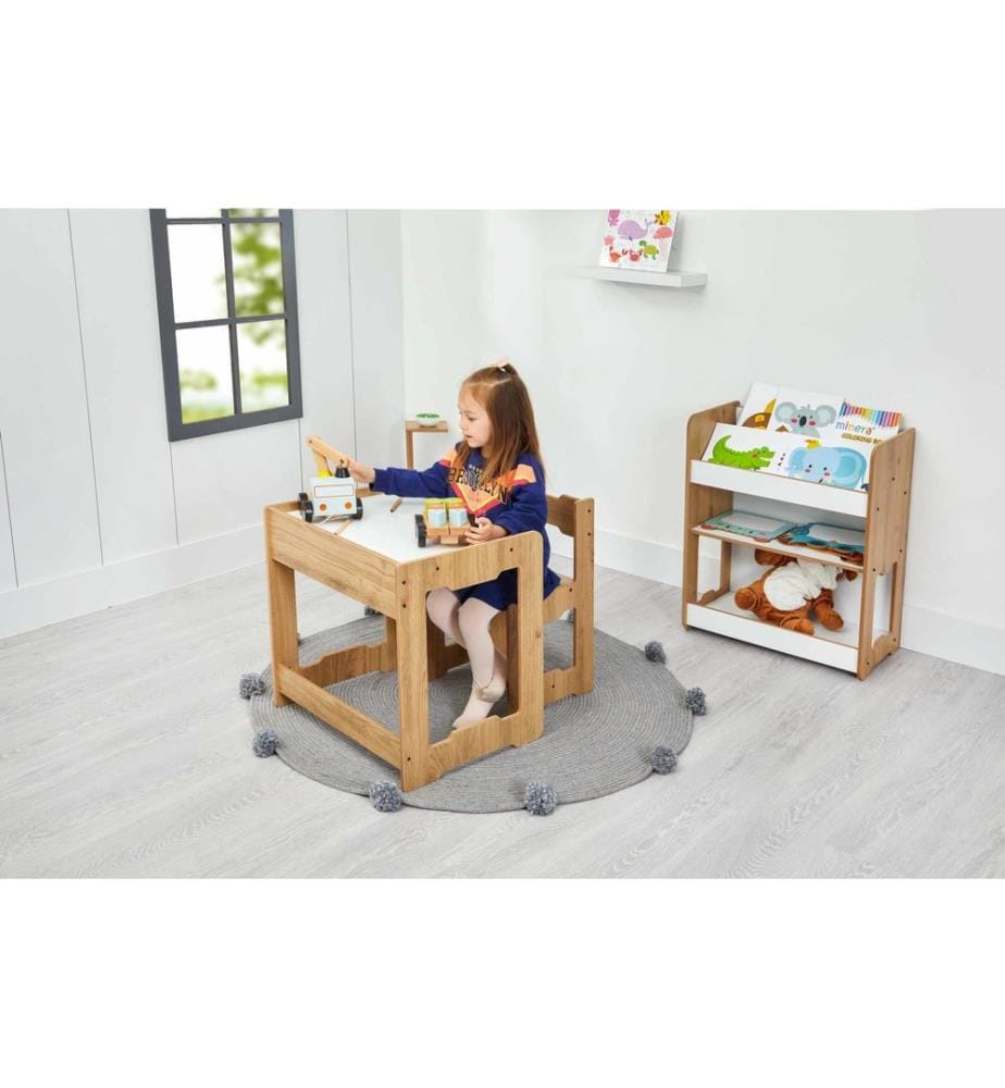 Étagère, 100 % MDF, blanc, naturel