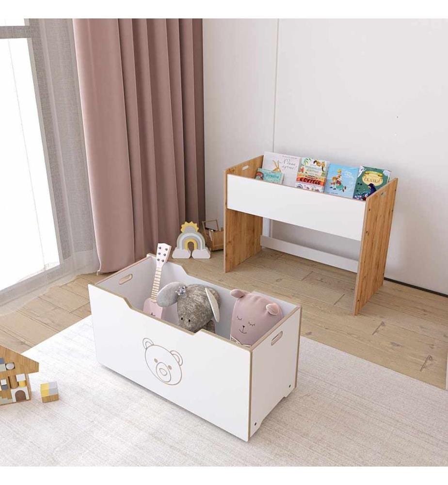 Étagère, 100 % MDF, blanc, naturel