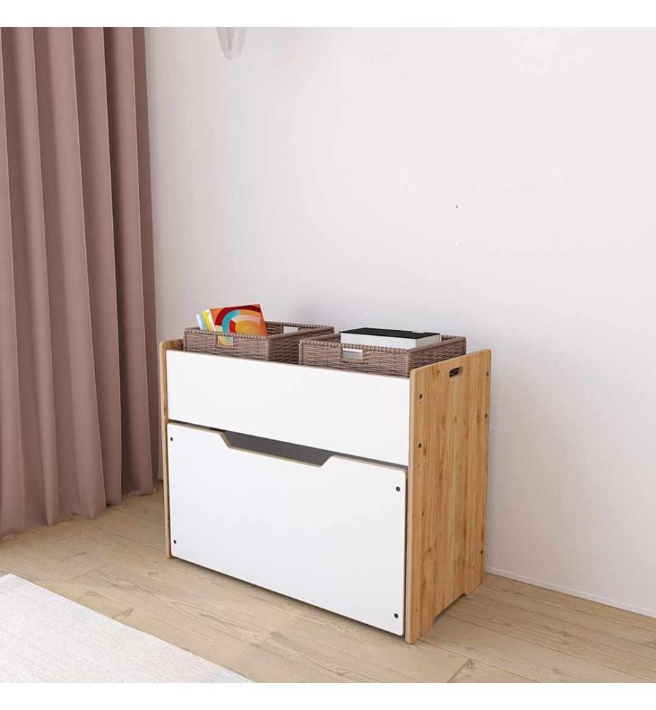 Étagère, 100 % MDF, blanc, naturel