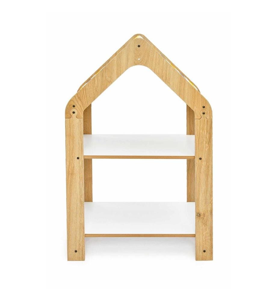 Mehrzweckregal, 100 % MDF, Natur, Weiss, Gelb