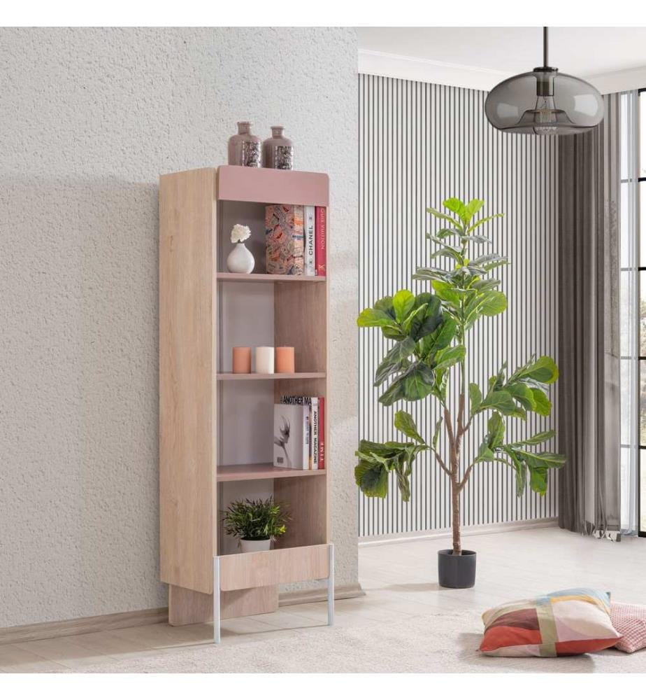 Étagère, panneau de particules 100 % mélaminé, marron, rose