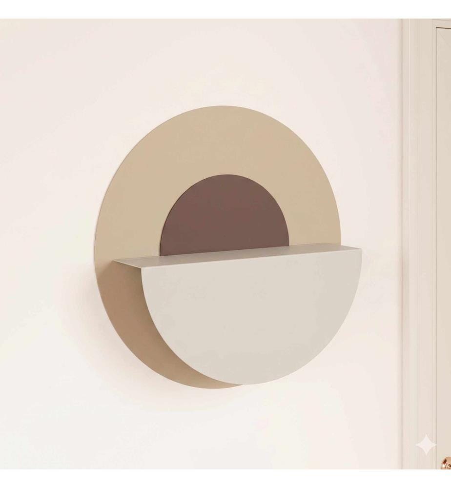 Wandregal, 100 % Metall, Creme