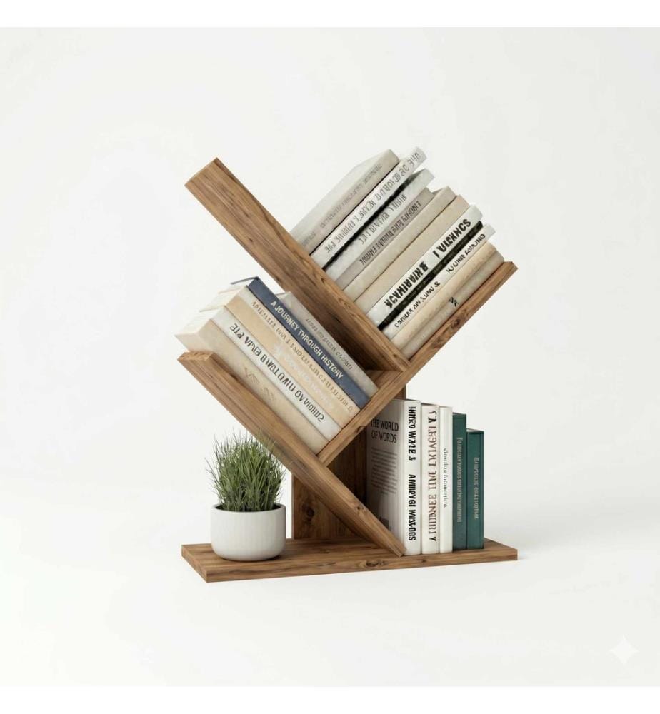 Bücherregal, 100 % melaminbeschichtete Spanplatte, Atlantische Kiefer