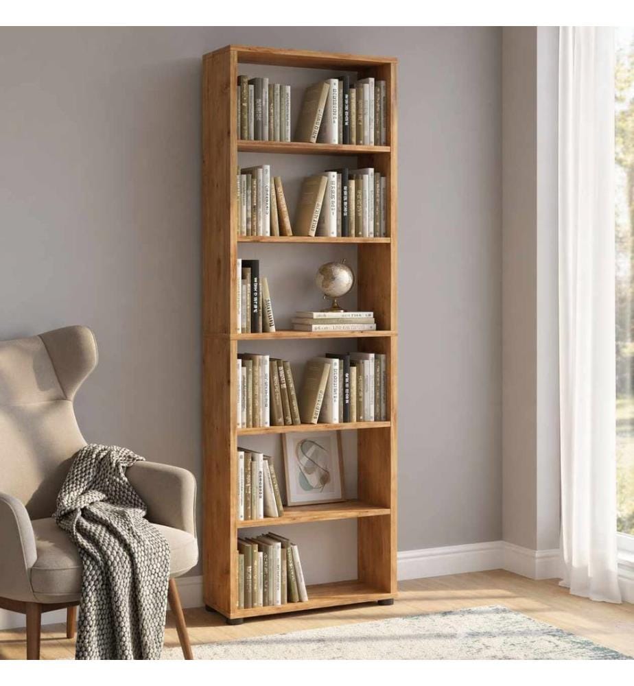 Bücherregal, 100 % melaminbeschichtete Spanplatte, Atlantische Kiefer