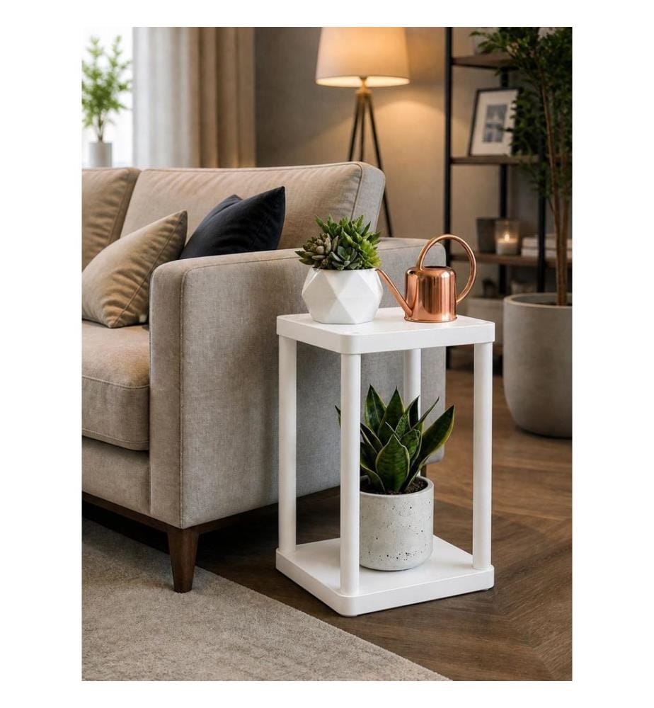 Étagère multifonctionnelle en plastique, 100 % plastique et papier kraft, blanche