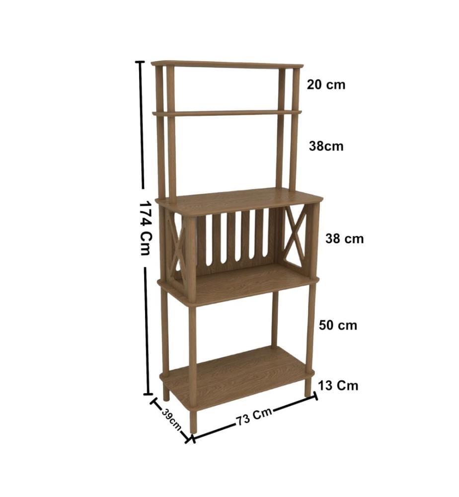 Mehrzweckregal, 100 % MDF, Eiche