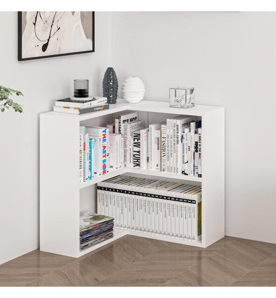 Bücherregal, 100 % melaminbeschichtete Spanplatte, Weiss