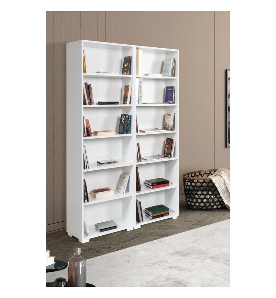 Bücherregal, 100 % melaminbeschichtete Spanplatte, Weiss