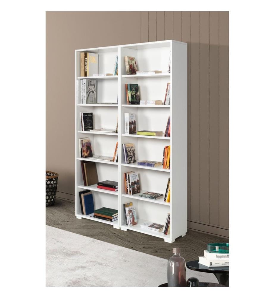 Bücherregal, 100 % melaminbeschichtete Spanplatte, Weiss