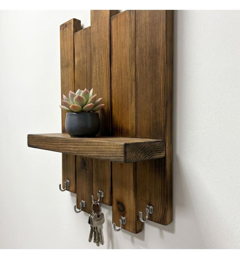 Dekoratives Wandregal aus Holz, 100 % Massivholz